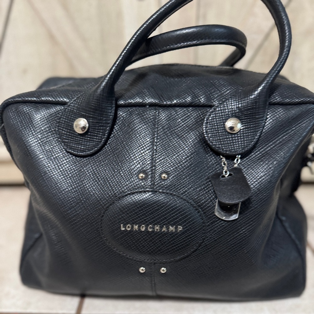 Longchamps black leather bag